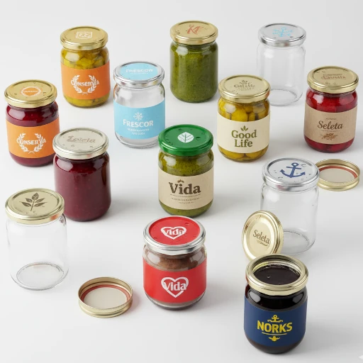 Potes de geleia com tampas personalizadas