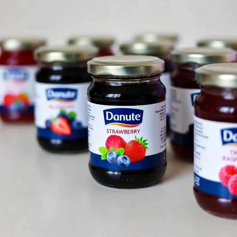 Potes de geleia com tampas personalizadas