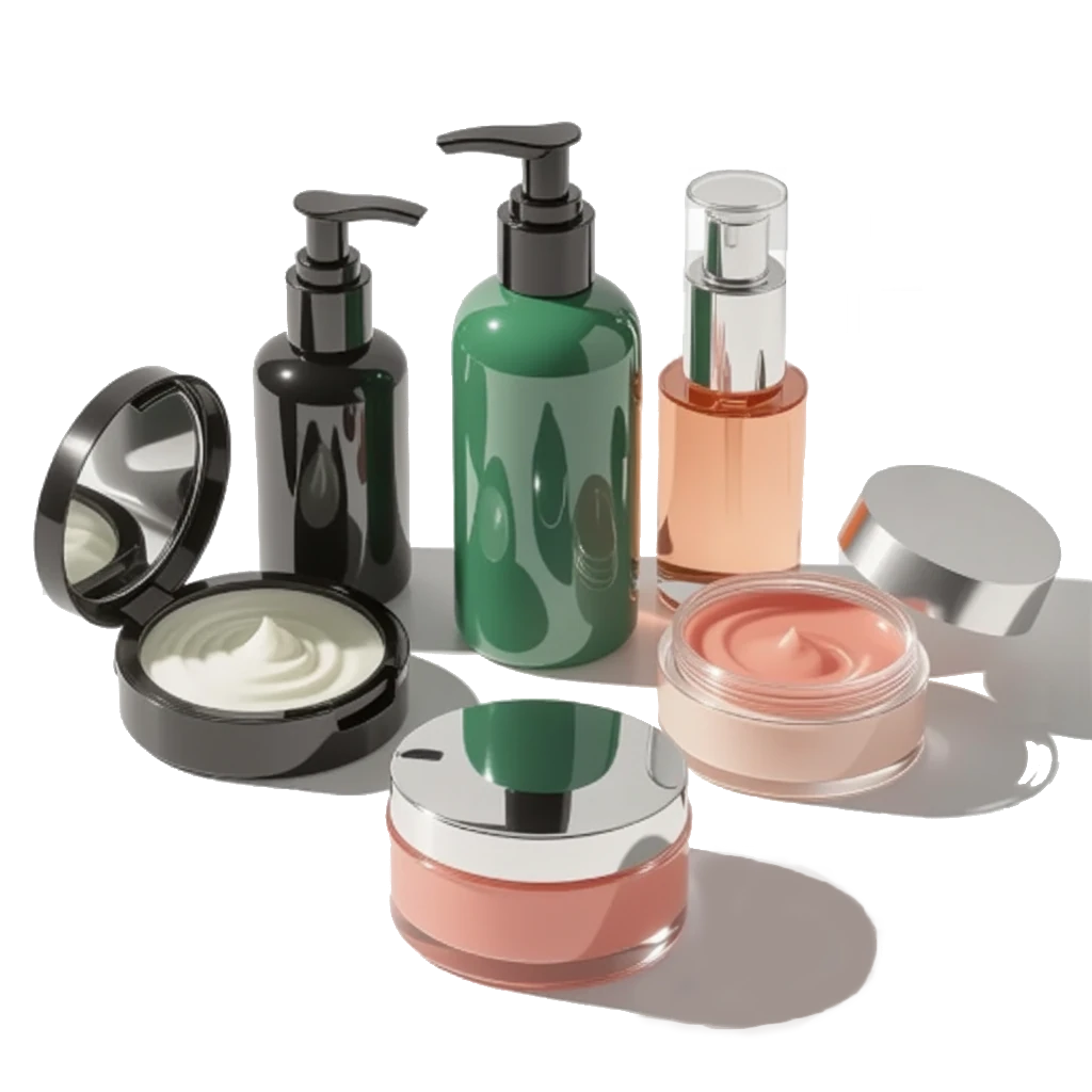 Linha de potes e bisnagas  para cremes e hidratantes