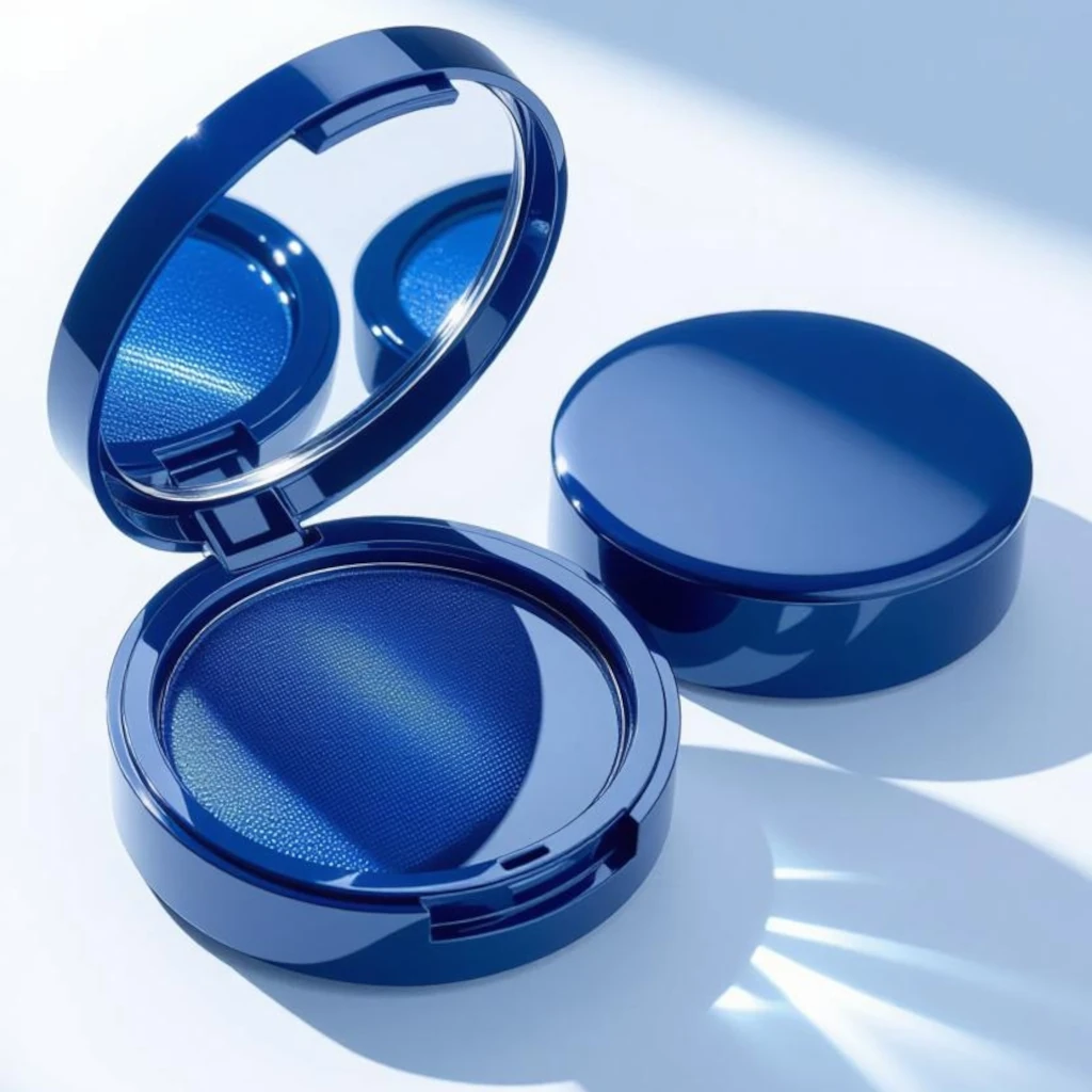 Linha cosmética premium em embalagem metálica prata